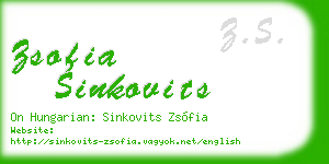 zsofia sinkovits business card
